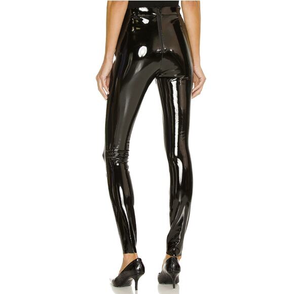 alice + olivia Maddox Back Zip Vegan Leather Leggings Pants size 4 - Picture 2 of 11